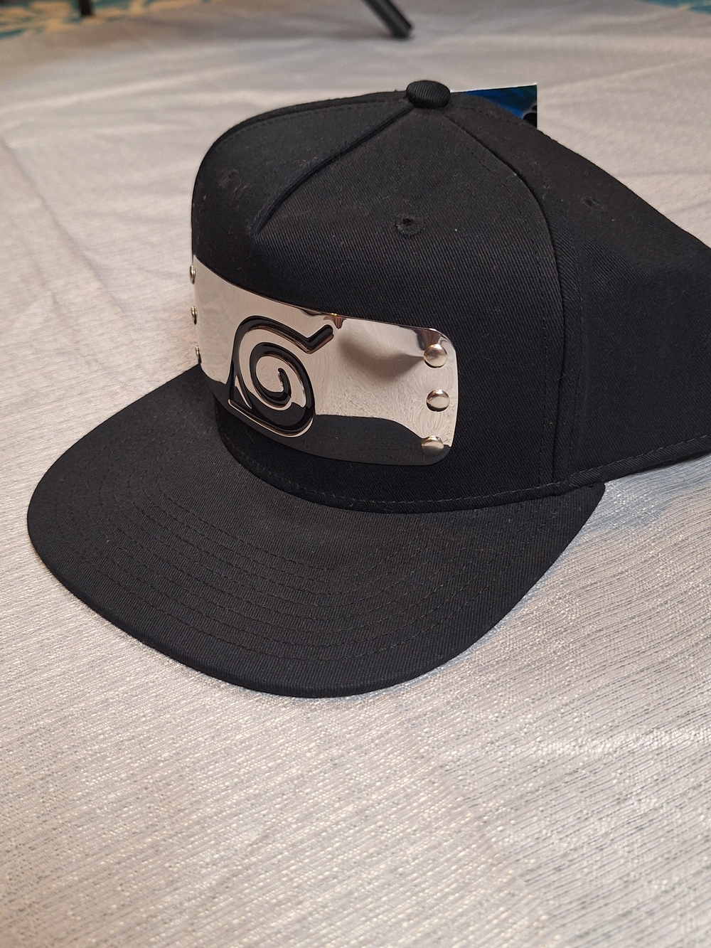 Naruto Shippuden Hidden Leaf Village Metal Plate Snapback Hat One Size Fits All